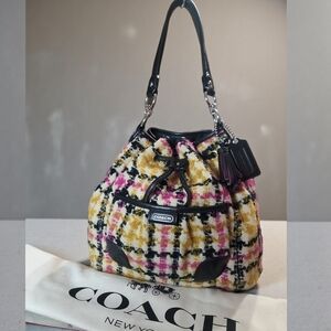 COACH Daisy Wool Drawstring Shoulder Bag 2013 With DUST BAG in EUC